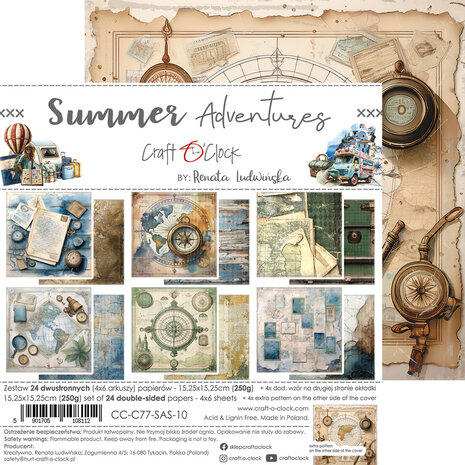 Craft O'Clock Summer Adventures 6x6 Inch Paper Set (CC-C77-SAS-10) Craft O'Clock Summer Adventures 6x6 Inch Paper Set (CC-C77-SAS-10)