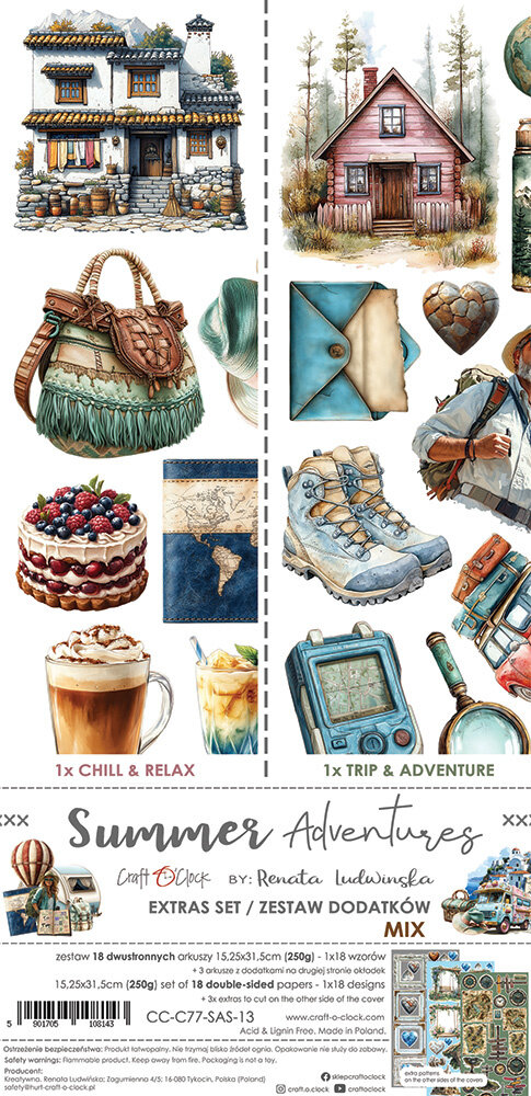 Craft O'Clock Summer Adventures Extras Set Mix (CC-C77-SAS-13)