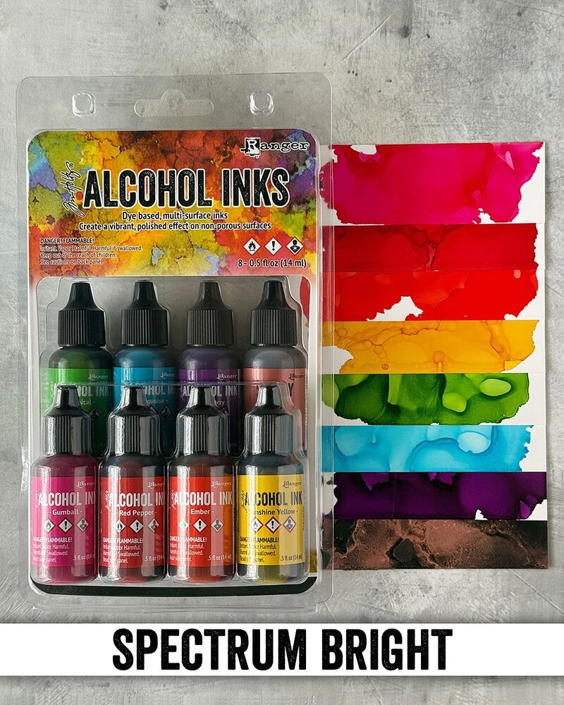 Ranger Tim Holtz Alcohol Ink 8 Pack Kit Spectrum Bright (TAK79385)