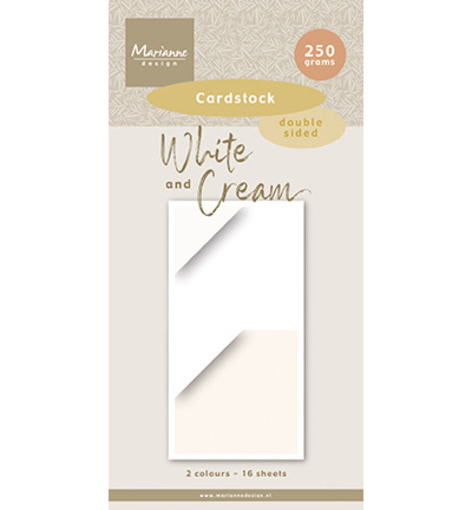 Marianne Design White & Cream 15x30cm Cardstock (PK9211) Marianne Design White & Cream 15x30cm Cardstock (PK9211)