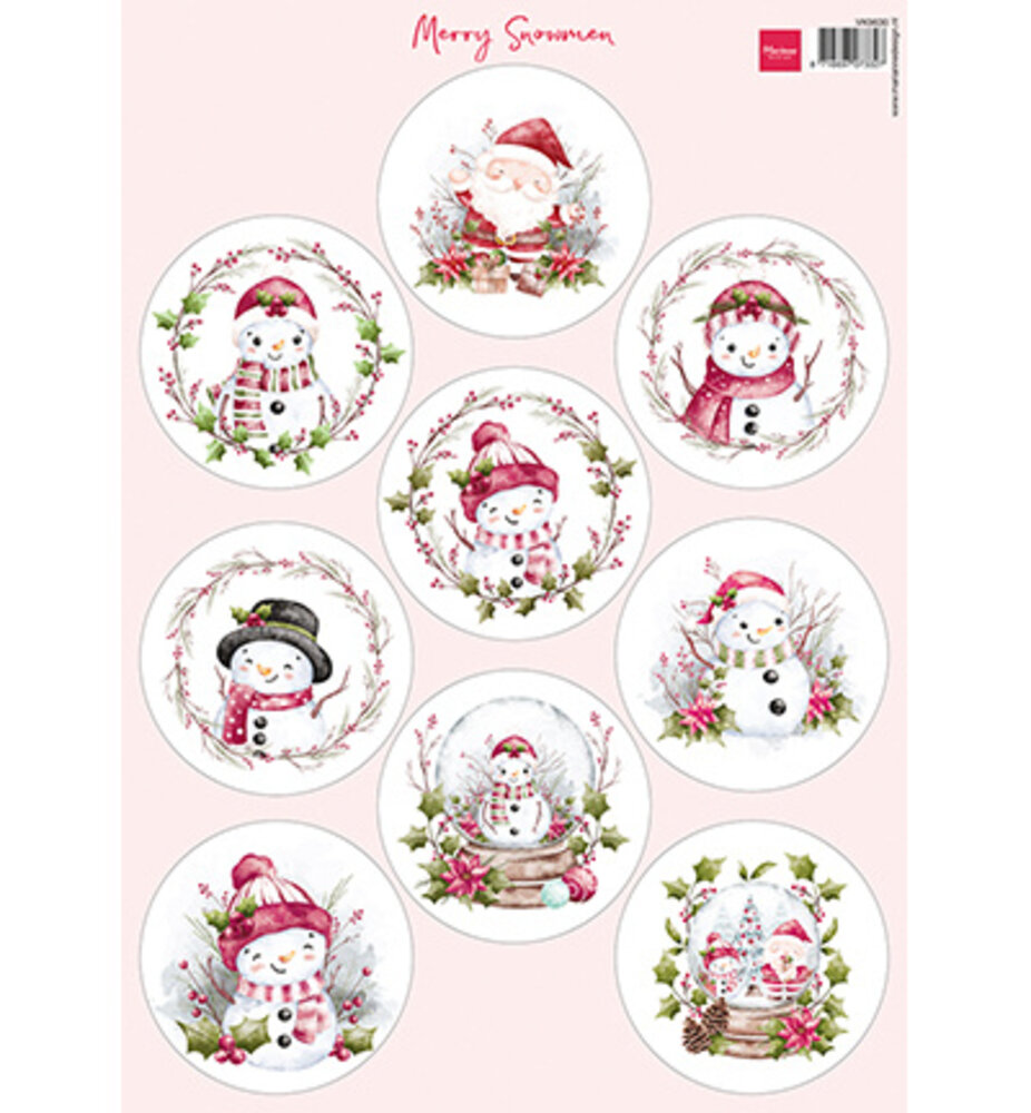 Marianne Design Knipvel A4 Merry Snowmen (VK9630)