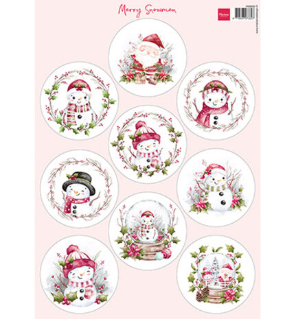 Marianne Design Knipvel A4 Merry Snowmen (VK9630)