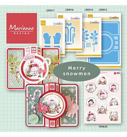 Marianne Design Knipvel A4 Merry Snowmen (VK9630)