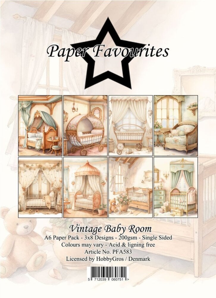 Paper Favourites Vintage Baby Room A6 Paper Pad (PFA583)