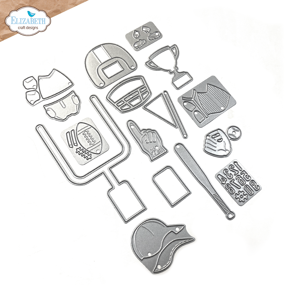 Elizabeth Craft Designs Good Times Dies Football/Baseball Accessories (2261)