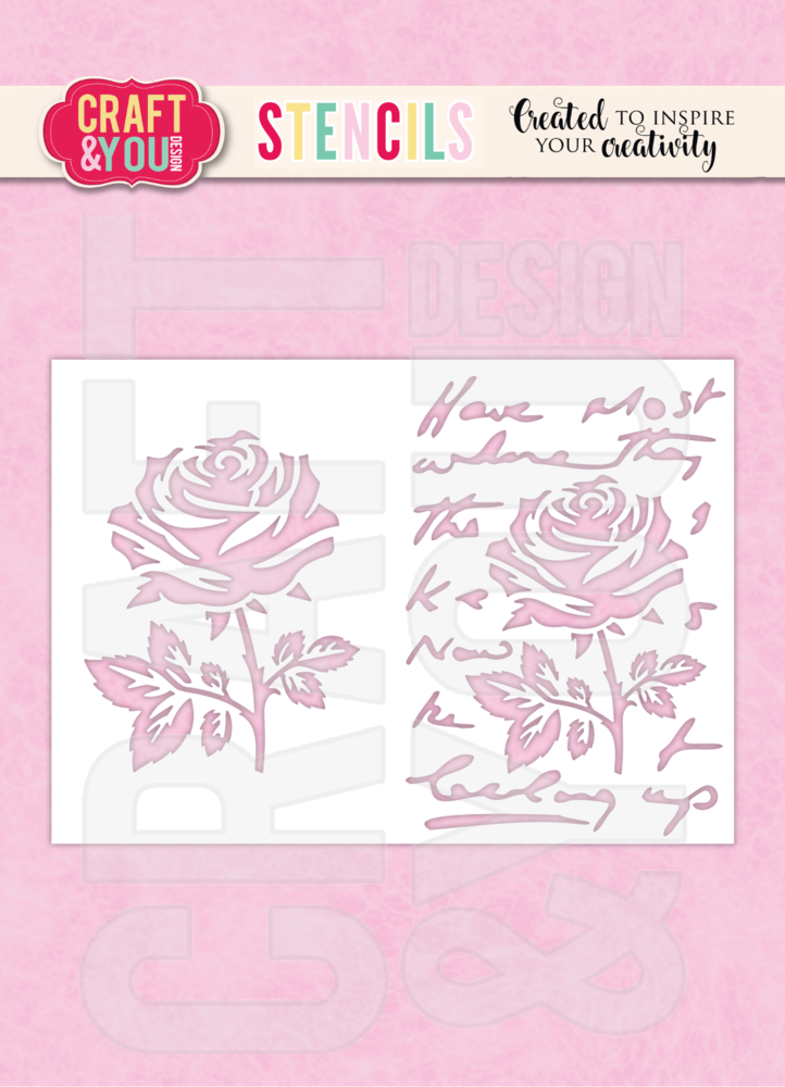 Craft & You Masking Stencil Rose on the Letters (SC011)