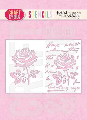 Craft & You Masking Stencil Rose on the Letters (SC011)