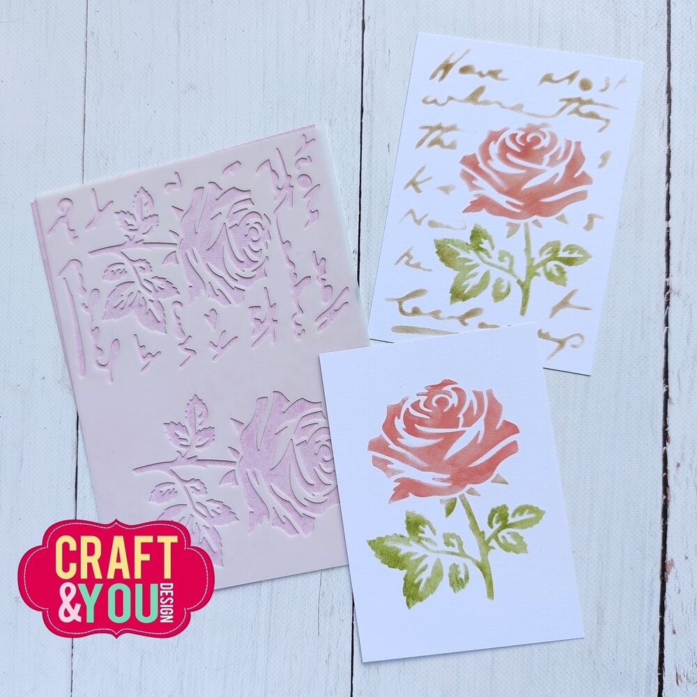 Craft & You Masking Stencil Rose on the Letters (SC011)