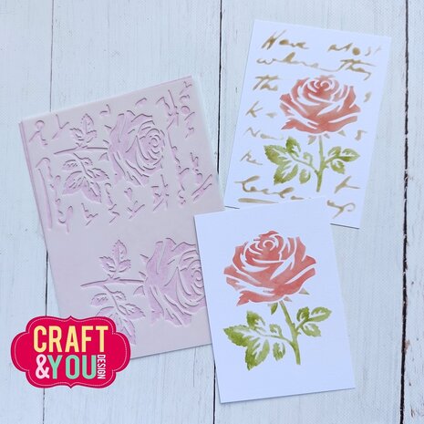 Craft & You Masking Stencil Rose on the Letters (SC011)