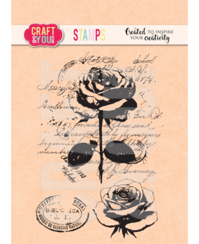 Craft & You Clear Stamp Vintage Rose (CS052) Craft & You Clear Stamp Vintage Rose (CS052)