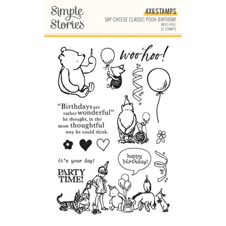 Simple Stories Say Cheese Classic Pooh Birthday Stamps Woo Hoo! (24816) Simple Stories Say Cheese Classic Pooh Birthday Stamps Woo Hoo! (24816)