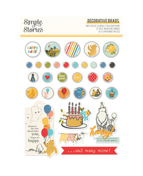 Simple Stories Say Cheese Classic Pooh Birthday Decorative Brads (24812) Simple Stories Say Cheese Classic Pooh Birthday Decorative Brads (24812)
