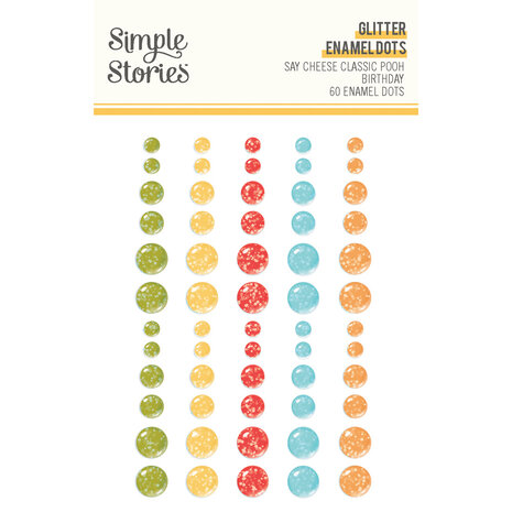 Simple Stories Say Cheese Classic Pooh Birthday Glitter Enamel Dots (24813)