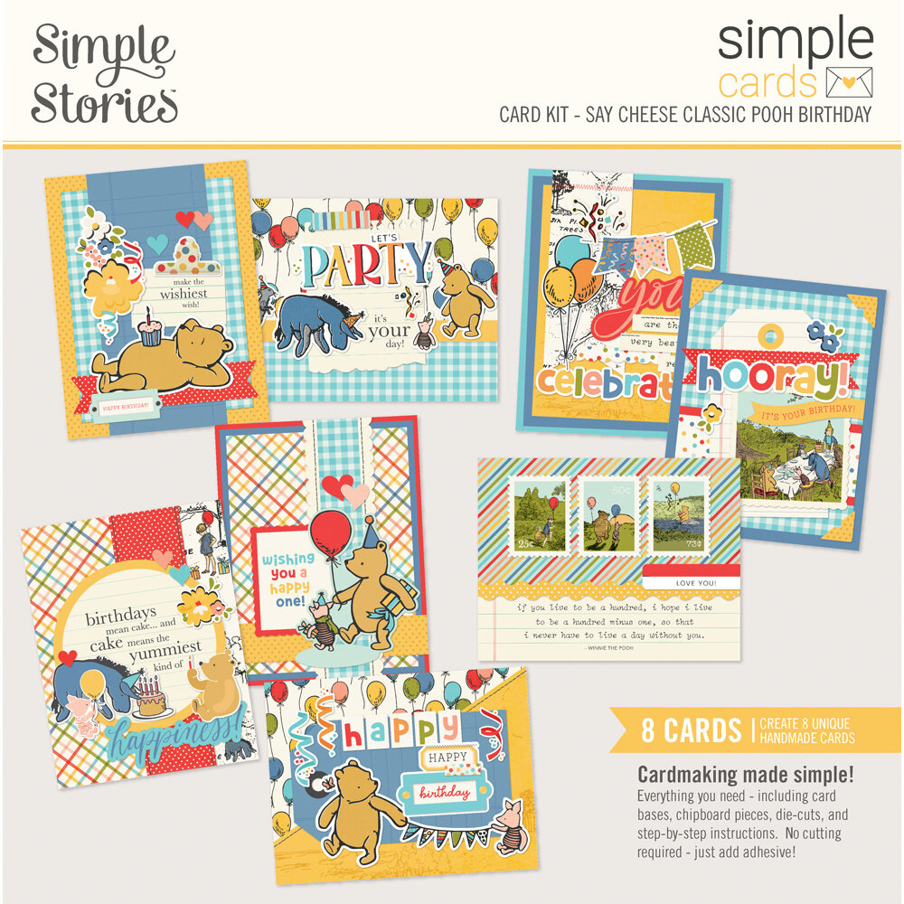 Simple Stories Say Cheese Classic Pooh Birthday Simple Cards Kit (24815)