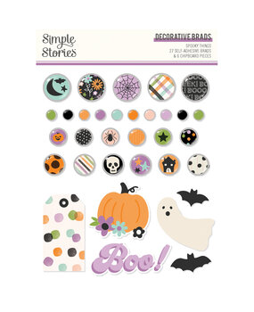 Simple Stories Spooky Things Decorative Brads (24921)