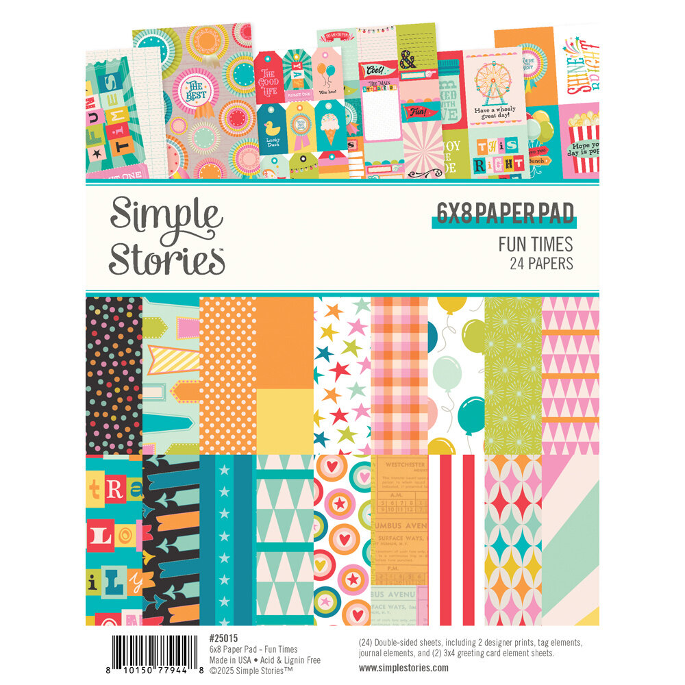 Simple Stories Fun Times 6x8 Inch Paper Pad (25015) Simple Stories Fun Times 6x8 Inch Paper Pad (25015)