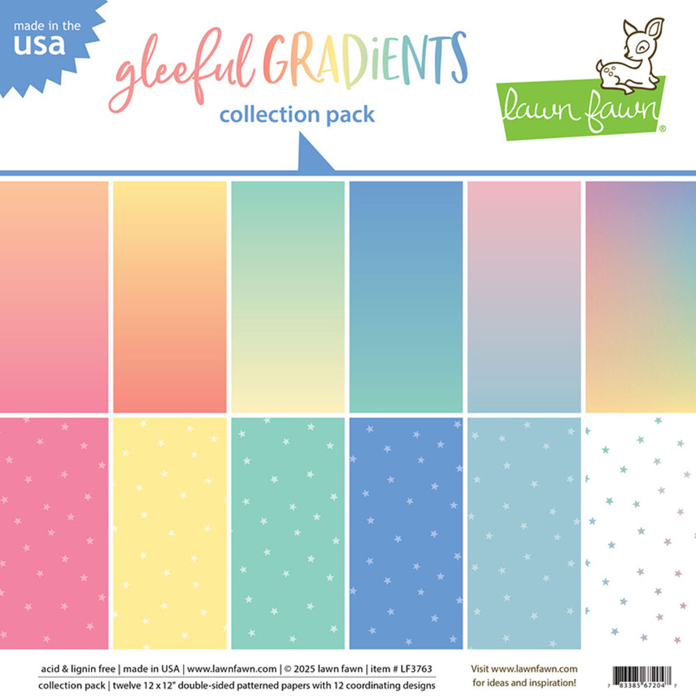 Lawn Fawn Gleeful Gradients 12x12 Inch Collection Pack (LF3763)