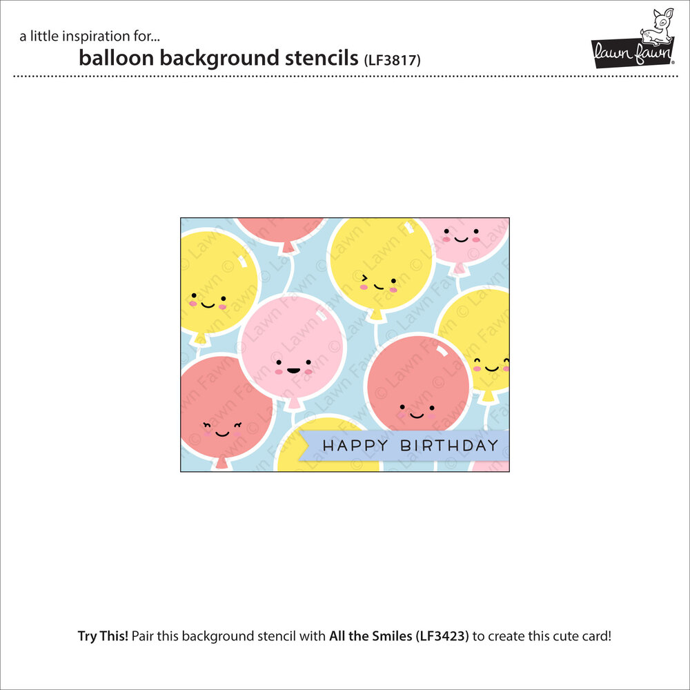Lawn Fawn Balloon Background Stencils (LF3817)