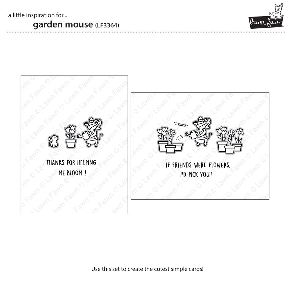 Lawn Fawn Garden Mouse Clear Stamps (LF3364)