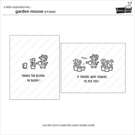Lawn Fawn Garden Mouse Clear Stamps (LF3364)