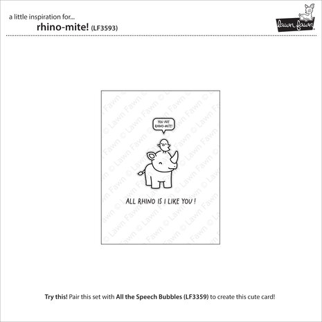 Lawn Fawn Rhino-mite! Clear Stamps (LF3593)