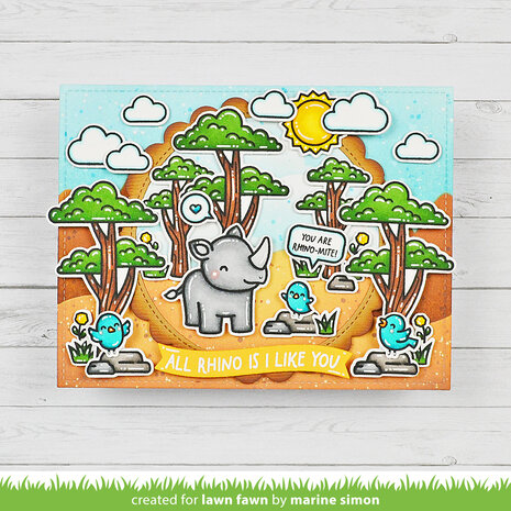 Lawn Fawn Rhino-mite! Clear Stamps (LF3593)