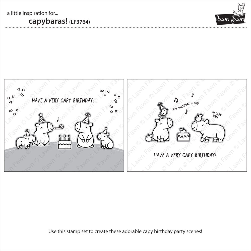 Lawn Fawn Capybaras! Clear Stamps (LF3764)