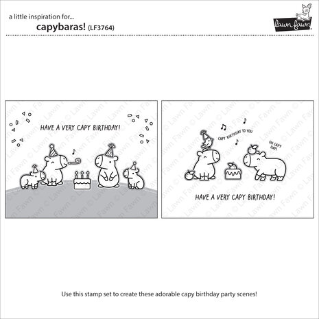 Lawn Fawn Capybaras! Clear Stamps (LF3764)
