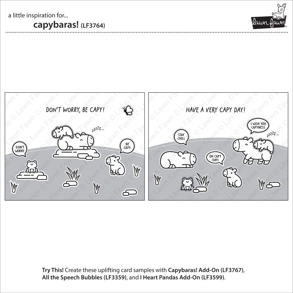 Lawn Fawn Capybaras! Clear Stamps (LF3764)