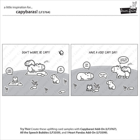Lawn Fawn Capybaras! Clear Stamps (LF3764)