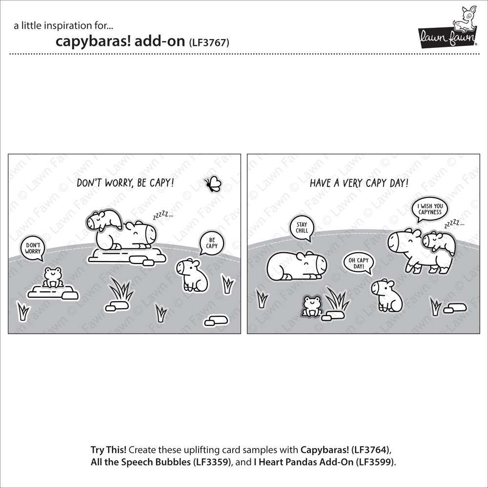 Lawn Fawn Capybaras! Add-On Clear Stamps (LF3767) Lawn Fawn Capybaras! Add-On Clear Stamps (LF3767)