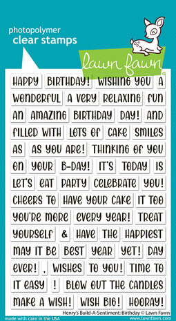 Lawn Fawn Henry's Build-A-Sentiment Birthday Clear Stamps (LF3776)