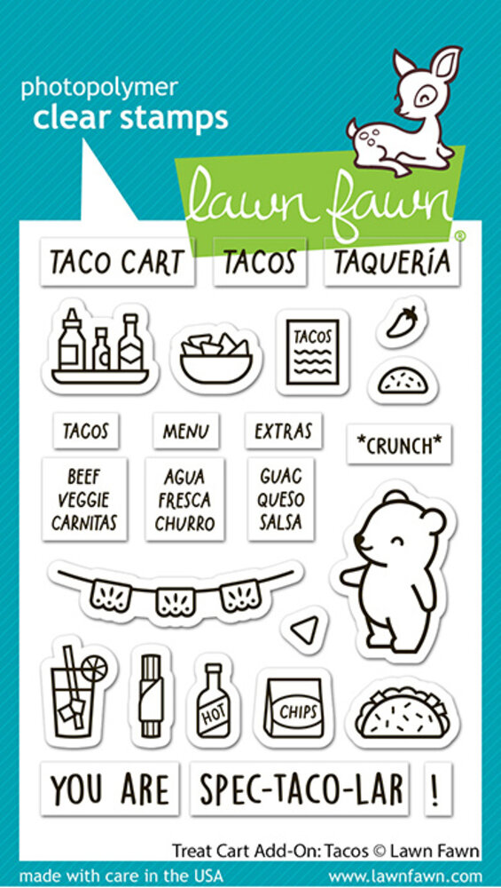 Lawn Fawn Treat Cart Add-On Tacos Clear Stamps (LF3777)