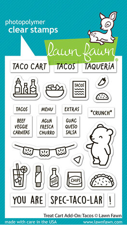 Lawn Fawn Treat Cart Add-On Tacos Clear Stamps (LF3777)