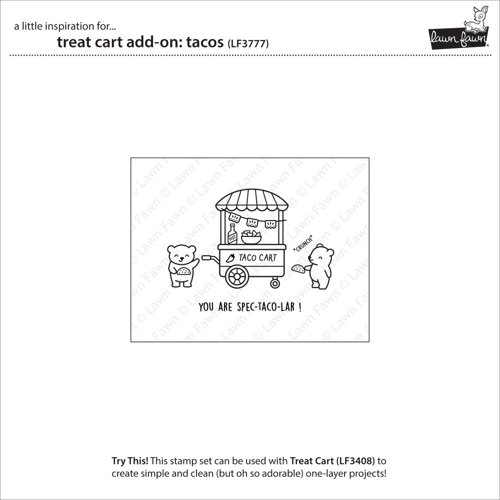Lawn Fawn Treat Cart Add-On Tacos Clear Stamps (LF3777)
