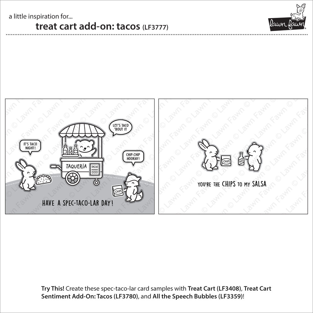 Lawn Fawn Treat Cart Add-On Tacos Clear Stamps (LF3777)