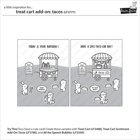Lawn Fawn Treat Cart Add-On Tacos Clear Stamps (LF3777)