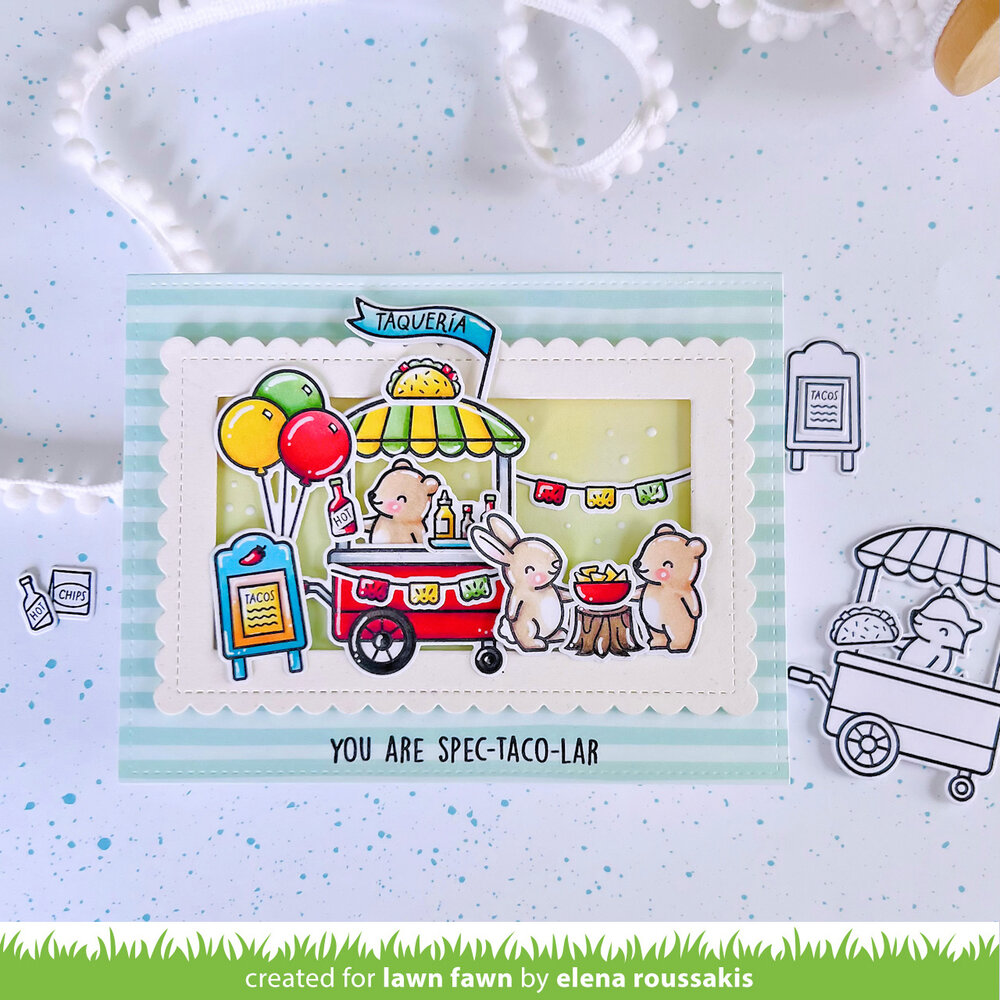 Lawn Fawn Treat Cart Add-On Tacos Clear Stamps (LF3777)