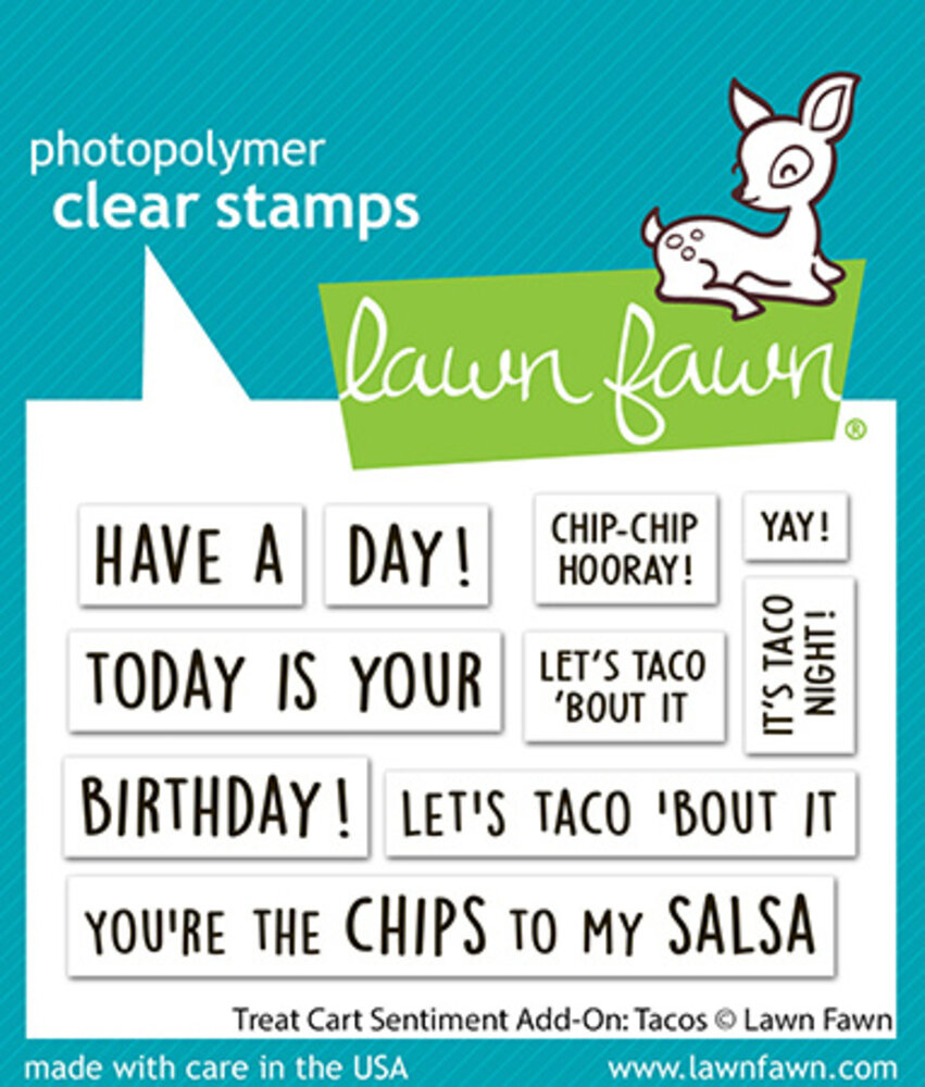 Lawn Fawn Treat Cart Sentiment Add-On Tacos Clear Stamps (LF3780) Lawn Fawn Treat Cart Sentiment Add-On Tacos Clear Stamps (LF3780)