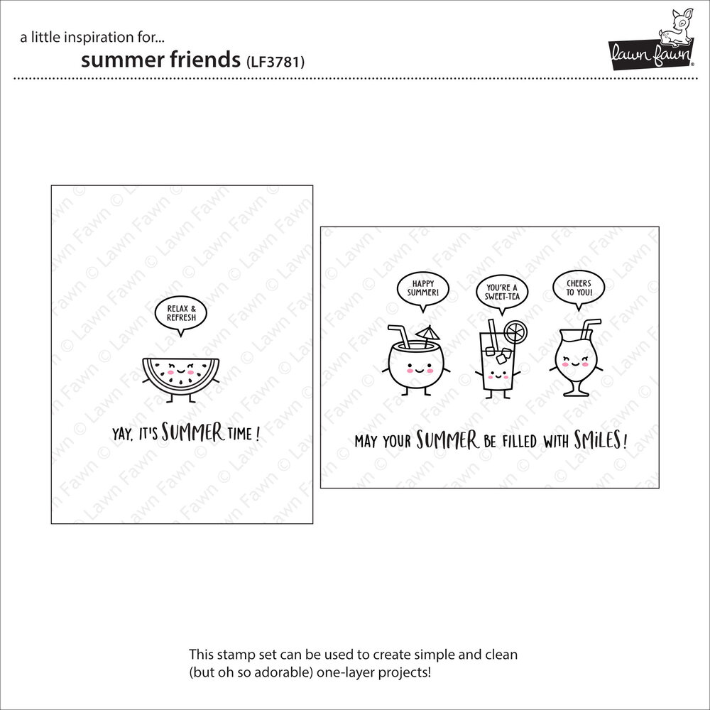 Lawn Fawn Summer Friends Clear Stamps (LF3781) Lawn Fawn Summer Friends Clear Stamps (LF3781)
