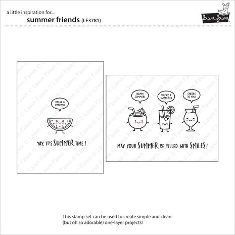 Lawn Fawn Summer Friends Clear Stamps (LF3781) Lawn Fawn Summer Friends Clear Stamps (LF3781)