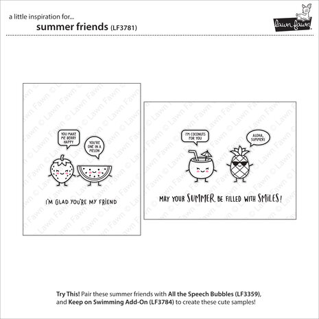 Lawn Fawn Summer Friends Clear Stamps (LF3781) Lawn Fawn Summer Friends Clear Stamps (LF3781)