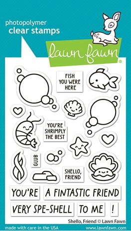 Lawn Fawn Shello Friend Clear Stamps (LF3789)
