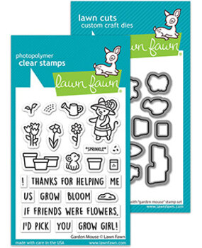 Lawn Fawn Garden Mouse Stamp & Die DUO (LF3365)
