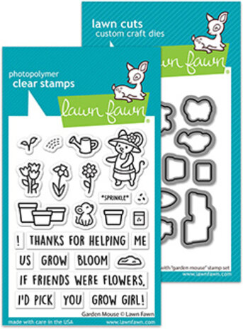 Lawn Fawn Garden Mouse Stamp & Die DUO (LF3365)