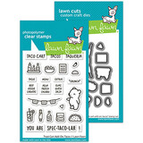Lawn Fawn Treat Cart Add-On Tacos Stamp & Die DUO (LF3778)