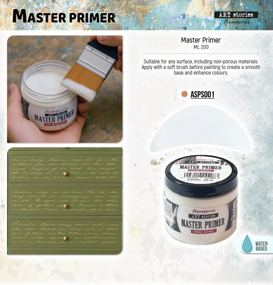 Stamperia Art Stories Texture Paste Master Primer for all Surface 200ml (ASPS001) Stamperia Art Stories Texture Paste Master Primer for all Surface 200ml (ASPS001)