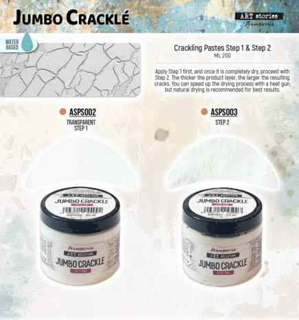 Stamperia Art Stories Texture Paste Jumbo Crackle Transparent Step 1 200ml (ASPS002) Stamperia Art Stories Texture Paste Jumbo Crackle Transparent Step 1 200ml (ASPS002)