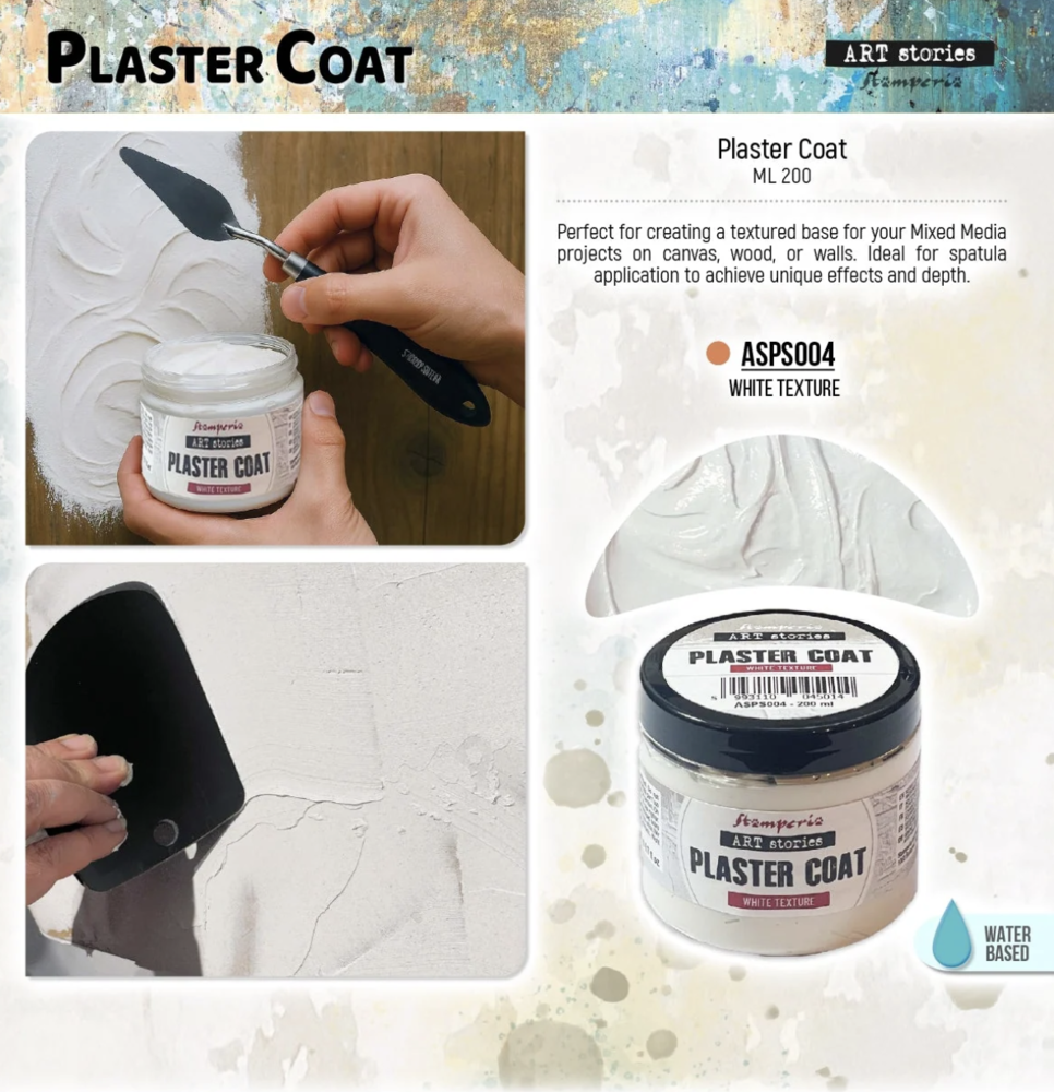 Stamperia Art Stories Texture Paste Plaster Coat White 200ml (ASPS004) Stamperia Art Stories Texture Paste Plaster Coat White 200ml (ASPS004)