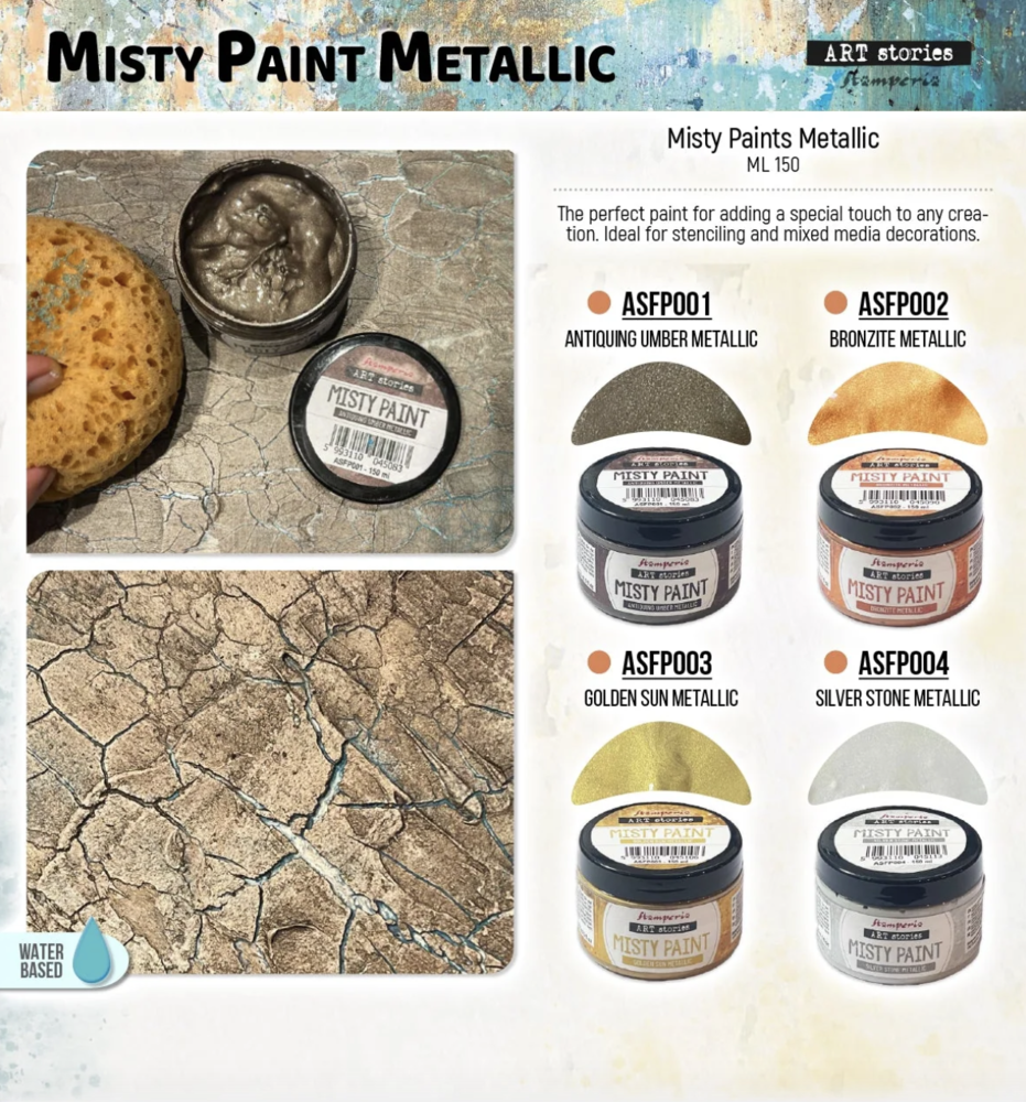 Stamperia Art Stories Misty Paint Metallic Antiquing Umber (ASFP001)